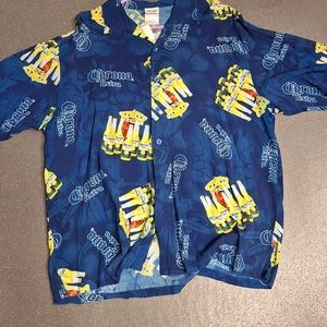 Hawaiian Corona Beer button down mens or Womens xl short sleeve shirt